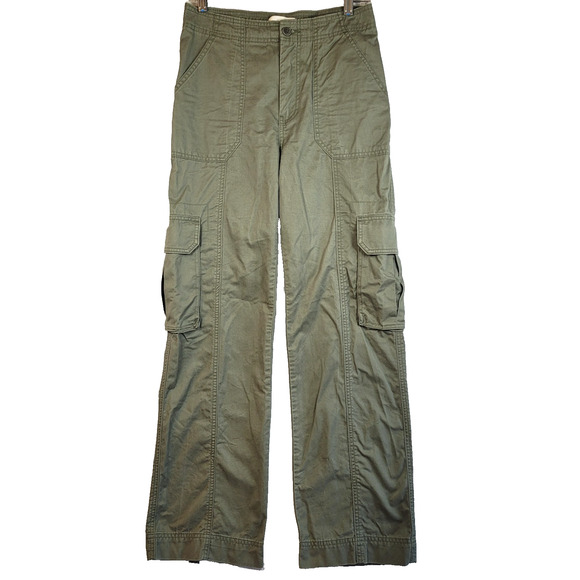 Abercrombie & Fitch Pants Women Fit 28x30 (Tag 26) Cargo Military Paratrooper Y2 - Picture 1 of 12